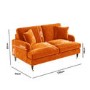 Orange Velvet 2 Seater Sofa - Payton