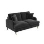 Dark Grey Velvet 2 Seater Sofa - Payton