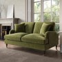 Olive Green Velvet 2 Seater Sofa - Payton