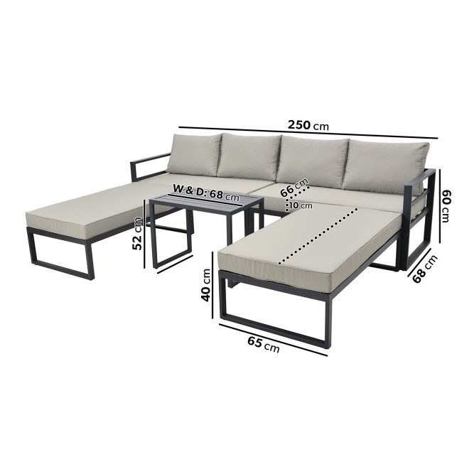 4 Seater Modular Stack Away Garden Sofa with Fully Waterproof Cover - Fortrose