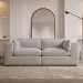 Beige Boucle 3 Seater Sofa - Hudson