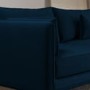 3 Seater Sofa with Footstool Set in Navy Velvet - Lenny