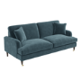 Blue Velvet 3 Seater Sofa - Payton