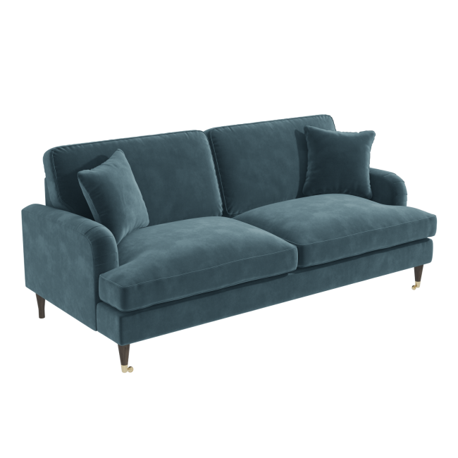 Blue Velvet 3 Seater Sofa - Payton