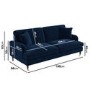 Navy Velvet 3 Seater Sofa - Payton