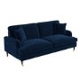 Navy Velvet 3 Seater Sofa - Payton