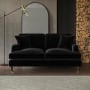 Black Velvet Sofa and Footstool Set - Payton