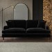 Black Velvet 3 Seater Sofa - Payton