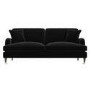 Black Velvet 3 Seater Sofa - Payton