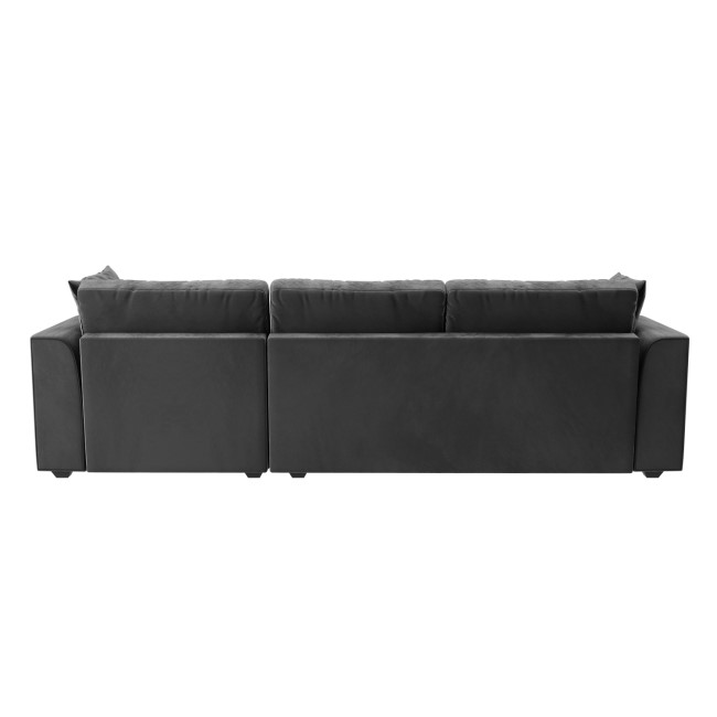 Dark Grey Velvet Right Hand 4 Seater Corner Sofa - August