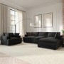 Dark Grey Velvet Right Hand 4 Seater Corner Sofa - August