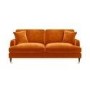 Orange Velvet 3 Seater Sofa - Payton