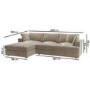 Mink Velvet Left Hand 4 Seater Corner Sofa - August