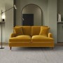 Mustard Velvet 2 Seater Sofa - Payton