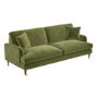 Olive Green Velvet 4 Seater Sofa - Payton