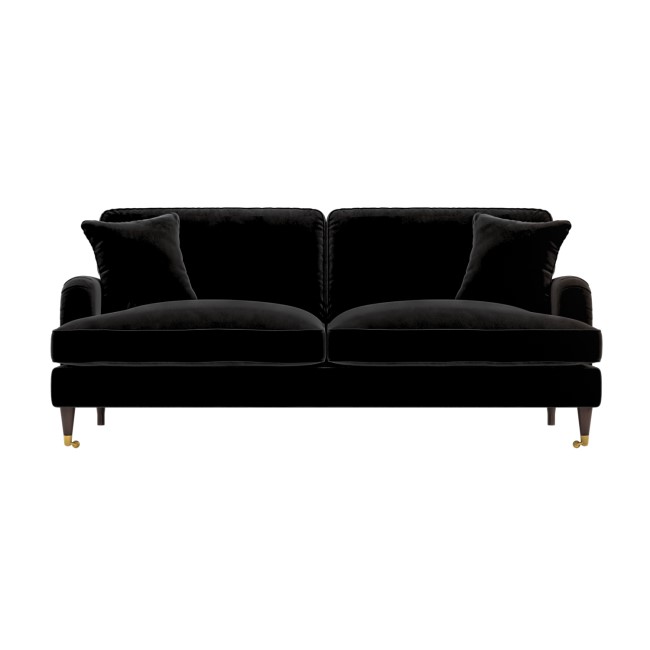 Black Velvet 4 Seater Sofa - Payton