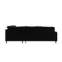 Black Velvet 4 Seater Right Hand Corner Sofa - Payton