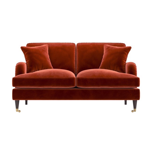 Burnt Orange Velvet 2 Seater Sofa - Payton