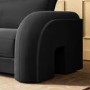 Charcoal Velvet Curved 3 Seater Sofa - Aurelia