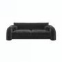 Charcoal Velvet Curved 3 Seater Sofa - Aurelia