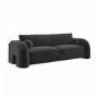 Charcoal Velvet Curved 3 Seater Sofa - Aurelia