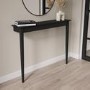 Small & Narrow Black Wall Mounted Console Table - 115cm - Ava