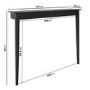 Small & Narrow Black Wall Mounted Console Table - 115cm - Ava