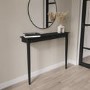 Small & Narrow Black Wall Mounted Console Table - 115cm - Ava