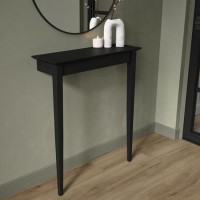 Extra Small & Narrow Black Wall Mounted Console Table - 75cm - Ava