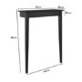 Extra Small & Narrow Black Wall Mounted Console Table - 75cm - Ava