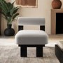 Beige Woven Fabric Accent Chair - Ace