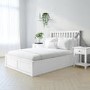 White Wooden Double Ottoman Bed - Anderson