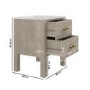 Solid Wood Marble Top Wide 2-Drawer Bedside Table - Alessio