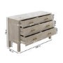 Wide Solid Wood  Marble Top Chest of 6 Drawers - Alessio