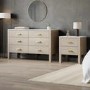 Wide Solid Wood  Marble Top Chest of 6 Drawers - Alessio