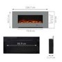 Grey Inset Media Wall Electric Fireplace with Log and Crystal Fuel Bed 42 inch- AmberGlo