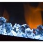 Grey Inset Media Wall Electric Fireplace with Log and Crystal Fuel Bed 42 inch- AmberGlo