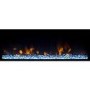 Grey Inset Media Wall Electric Fireplace with Log and Crystal Fuel Bed 42 inch- AmberGlo