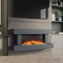 IMPERFECT - Grey Wall Mounted Electric Fireplace with LED Lights 52 inch - Amberglo