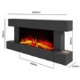 IMPERFECT - Grey Wall Mounted Electric Fireplace with LED Lights 52 inch - Amberglo