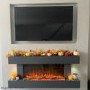 IMPERFECT - Grey Wall Mounted Electric Fireplace with LED Lights 52 inch - Amberglo