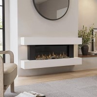 52" White Wall Mounted Electric Fireplace Suite with LED Lights & Wifi - AmberGlo