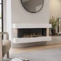 52" White Wall Mounted Electric Fireplace Suite with LED Lights & Wifi - AmberGlo