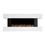 52" White Wall Mounted Electric Fireplace Suite with LED Lights & Wifi - AmberGlo