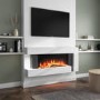 White Wall Mounted Electric Fireplace Suite with LED Lights - AmberGlo