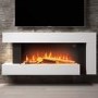 White Wall Mounted Electric Fireplace Suite with LED Lights - AmberGlo