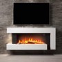 White Wall Mounted Electric Fireplace Suite with LED Lights - AmberGlo