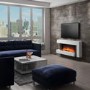 White Wall Mounted Electric Fireplace Suite with LED Lights - AmberGlo