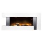 White Wall Mounted Electric Fireplace Suite with LED Lights - AmberGlo