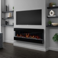 Black Wall Mounted Electric Fireplace with Open Front 60 Inch -  AmberGlo